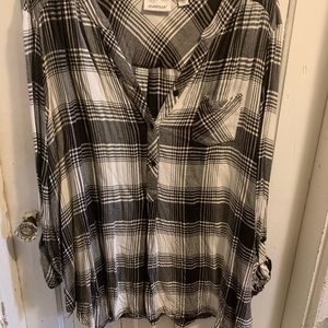 Avenue knit flannel look top